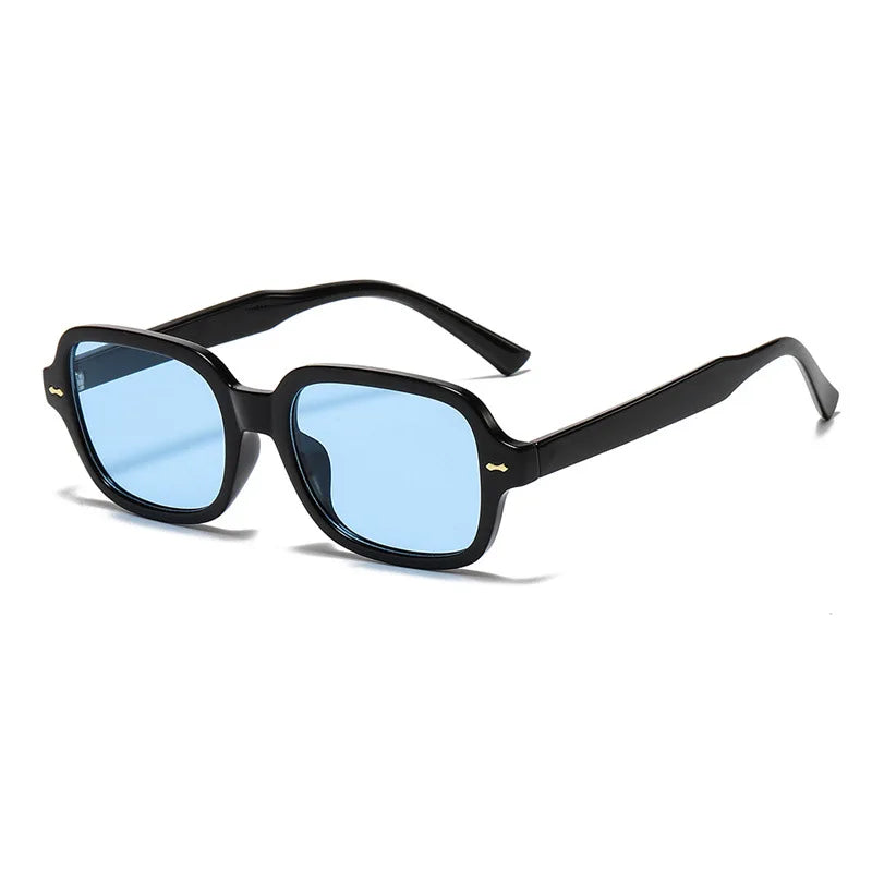JNPCXI Fashion Square Women Luxury Sunglasses Retro Rivets Men Orange Lens Shades UV400 Sun Glasses