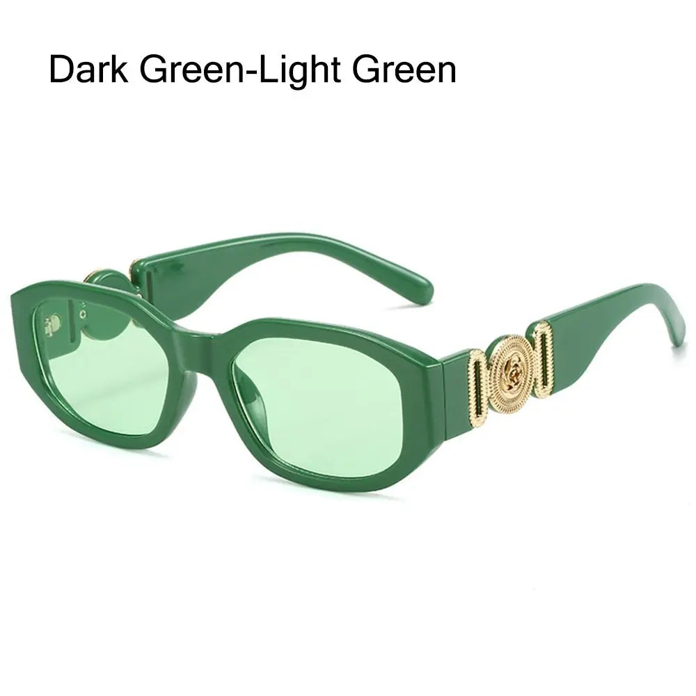 Summer Y2K Sun Glasses Irregular Sunglasses with Metal Rose Design Vintage Shades UV Protection Women Men Thick Frame Glasses