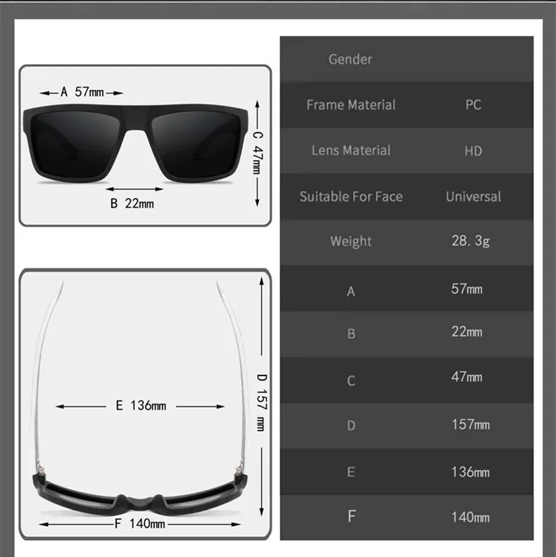 Square Polarized Sunglasses Men Women Classic Sports Outdoor Fishing Travel Colorful Sun Glasses UV400 Goggles