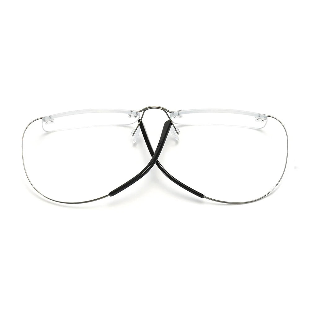 Pure Titanium Glasses in Trend Rimless Fashion Reading Glasses for Men Luxury Titanium Frame for Men's Grade Glasses Myopia 1 2
