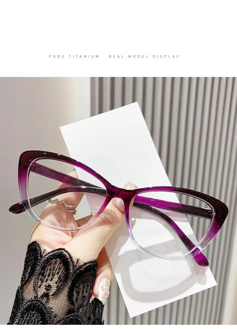 Retro Butterfly Frame Reading Glasses Cat Eye Clear Lens Presbyopia Eyeglasses Blue Light Blocking Eye Protection Eyewear +1.5