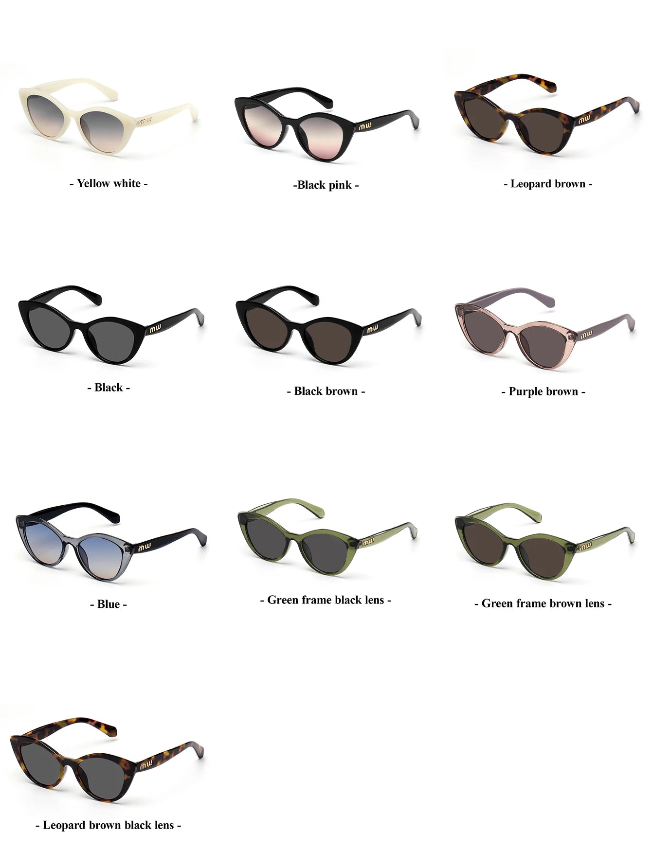 Ruiao fashion sunglasses cat eye shapes women uv 400 men luxury brand designer high quality letter sun glasses girl eyewear
