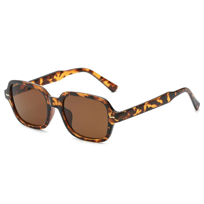 JNPCXI Fashion Square Women Luxury Sunglasses Retro Rivets Men Orange Lens Shades UV400 Sun Glasses