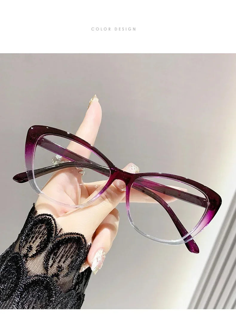 Retro Butterfly Frame Reading Glasses Cat Eye Clear Lens Presbyopia Eyeglasses Blue Light Blocking Eye Protection Eyewear +1.5