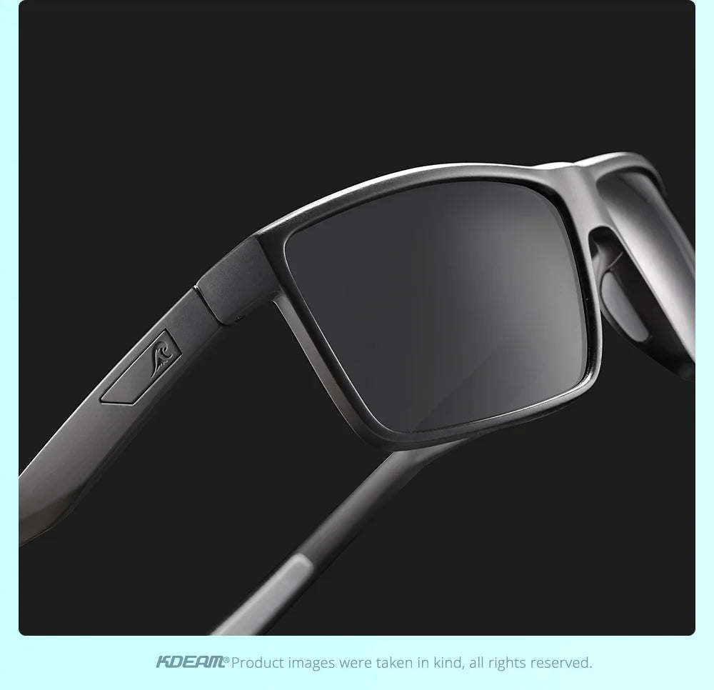 2025 KDEAM Brand Square Glasses Men's Driving Polarized Sunglasses Outdoor Travel Fashion Sunglass Silicone Nose Support UV400