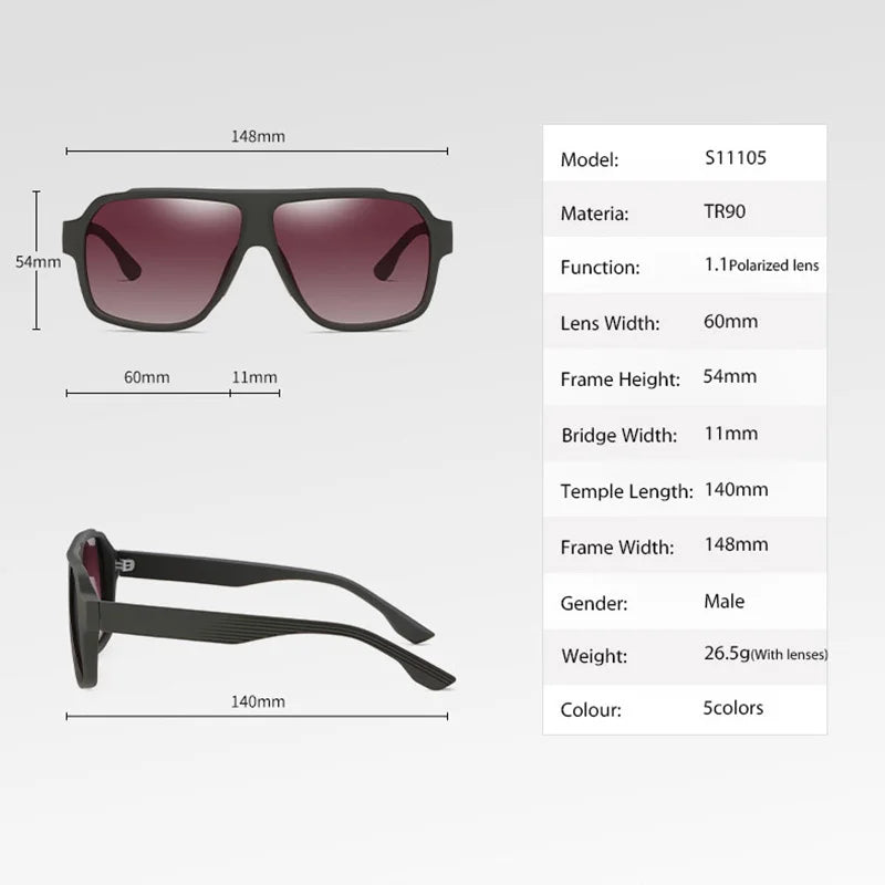 Reven Jate S11105 Men Polarized Sunglasses UV400 Good Quality Polarized Man Sunwear Protection from Strong Sunlight