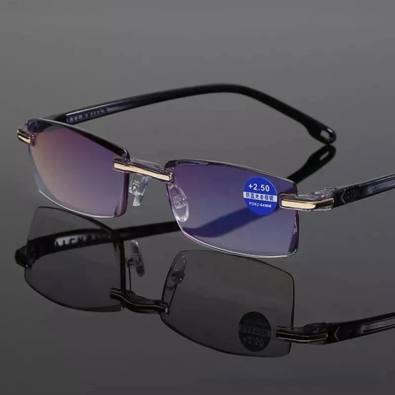 Reading Glasses Men Magnification Eyewear Presbyopic Glasses Diopter Dimond Cutting +1.0 To +4.0 Blue Light Glasses