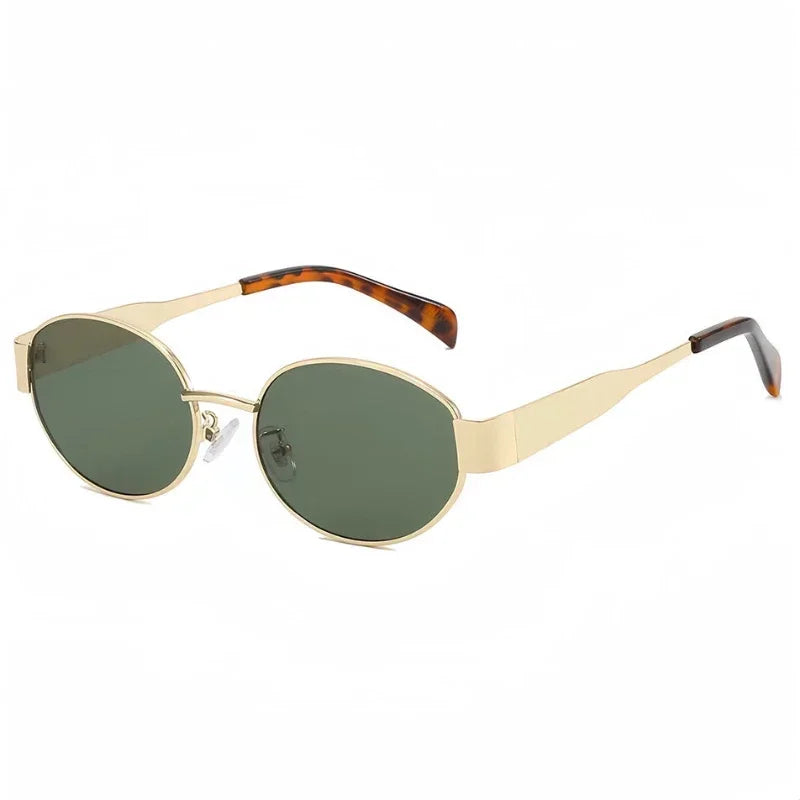 Luxury Metal Oval Sunglasses for Men Women Classic Vintage Driving Sunscreen Glasses Outdoor Unisex Sunglasses Shades UV400