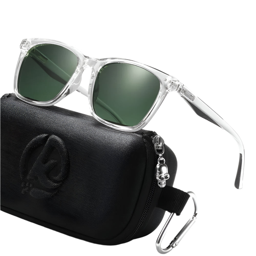 KDEAM Men's Square Sunglasses Polarized Lens TR90 Material Frame Spring Stainless Steel Hinges Fishing Sun Glasses KD393