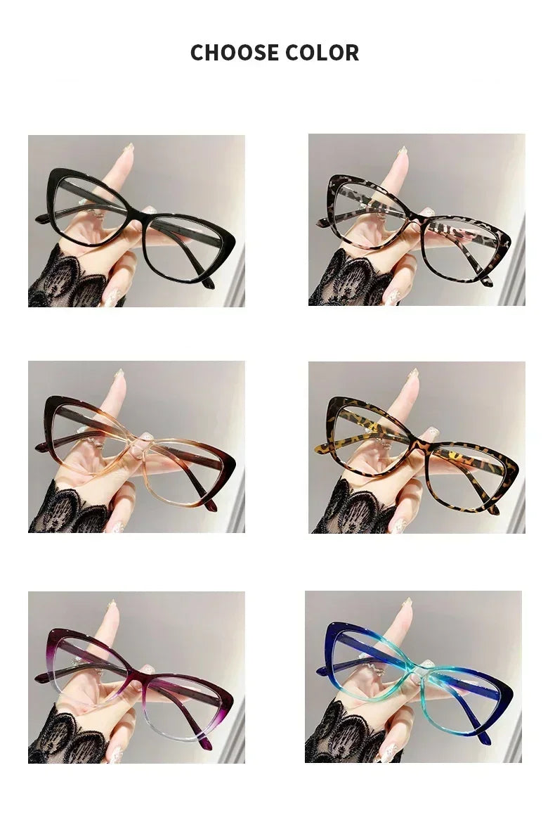 Retro Butterfly Frame Reading Glasses Cat Eye Clear Lens Presbyopia Eyeglasses Blue Light Blocking Eye Protection Eyewear +1.5