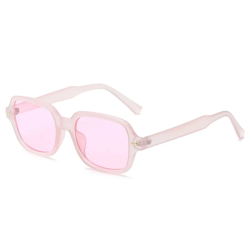 JNPCXI Fashion Square Women Luxury Sunglasses Retro Rivets Men Orange Lens Shades UV400 Sun Glasses