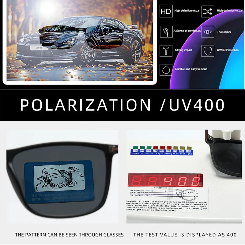 Women Men Cool TR90 Polarized Sunglasses UV400 Protection Brand Driving Gafas Oculos De Sol Sun Glasses With Original Box