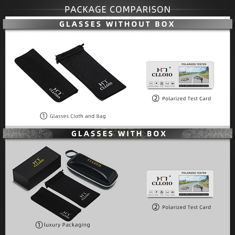 Square Photochromic Polarized Sunglasses For Men Women