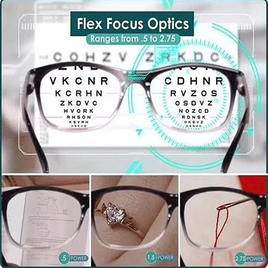 IENJOY Newest Mulifocal Readers High Quality Women Men Auto Adjusting Bifocal Reading Glasses +50 to +250 HD Magnifier