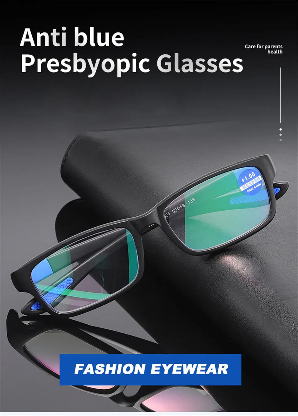 Reading Glasses For Men Women Sports Anti-blue Light Reading Eyewear Black Red TR90 Frame Presbyopia Eyeglasses +100 to+400