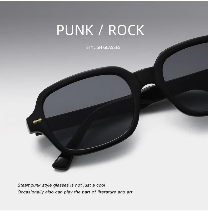 JNPCXI Fashion Square Women Luxury Sunglasses Retro Rivets Men Orange Lens Shades UV400 Sun Glasses