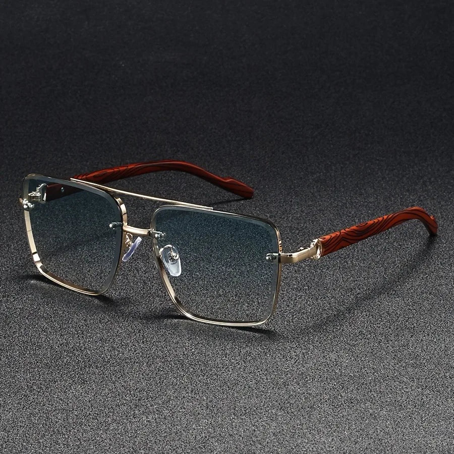 2025 Luxury Square Sunglasses For Men New Wooden Vintage Designer Fashion Glasses Sunglasses Women Vacation Gafas De Sol Hombre
