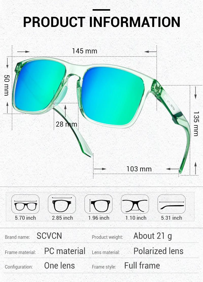 SCVCN Polarized Cycling Sunglasses Outdoor Fishing Sunglasses UV400 Sports Running Glasses Men MTB Cycling Glasses