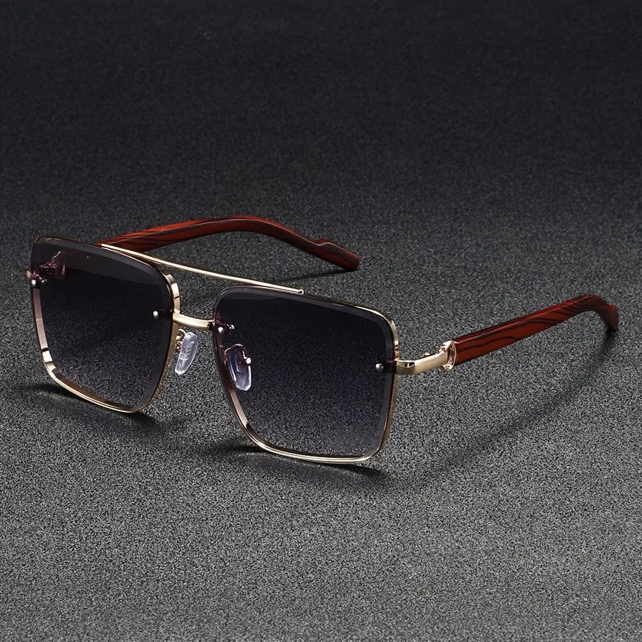 2025 Luxury Square Sunglasses For Men New Wooden Vintage Designer Fashion Glasses Sunglasses Women Vacation Gafas De Sol Hombre