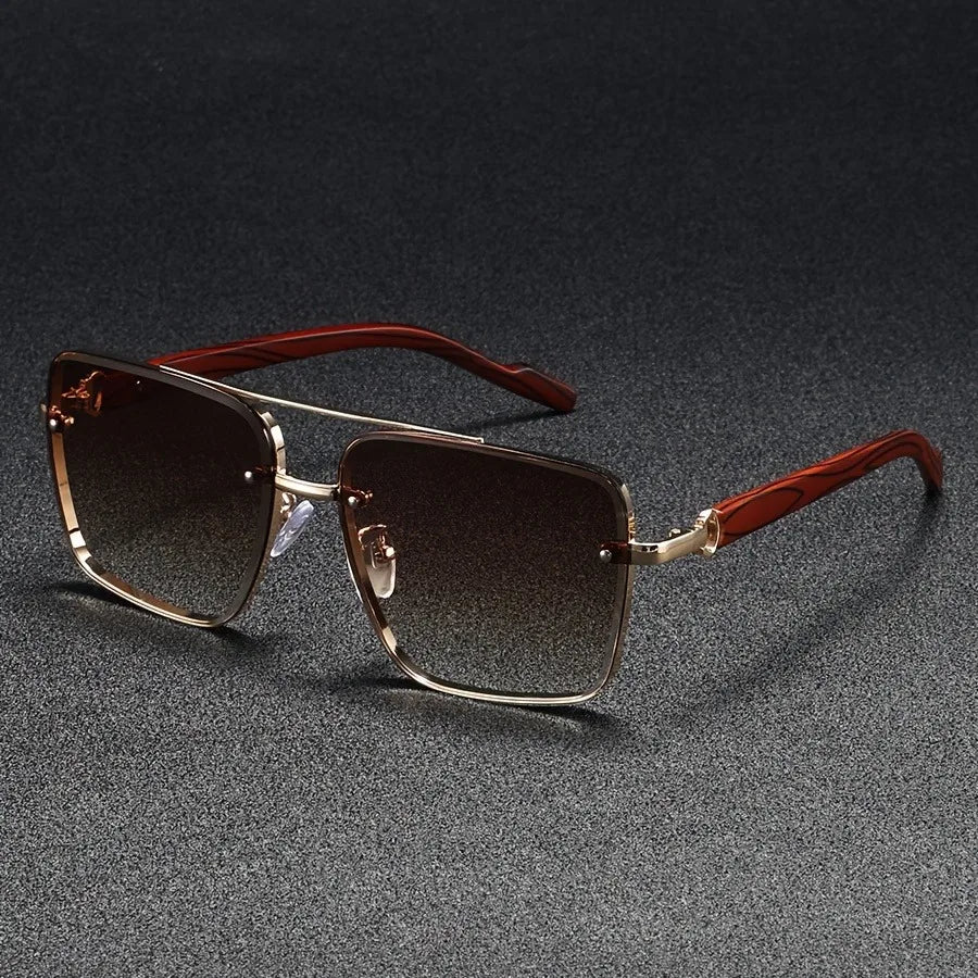 2025 Luxury Square Sunglasses For Men New Wooden Vintage Designer Fashion Glasses Sunglasses Women Vacation Gafas De Sol Hombre