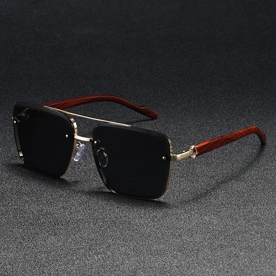 2025 Luxury Square Sunglasses For Men New Wooden Vintage Designer Fashion Glasses Sunglasses Women Vacation Gafas De Sol Hombre