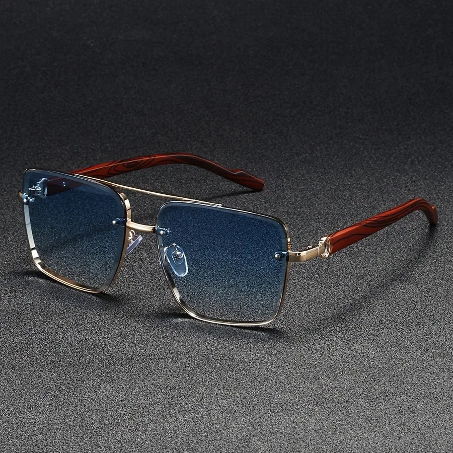 2025 Luxury Square Sunglasses For Men New Wooden Vintage Designer Fashion Glasses Sunglasses Women Vacation Gafas De Sol Hombre