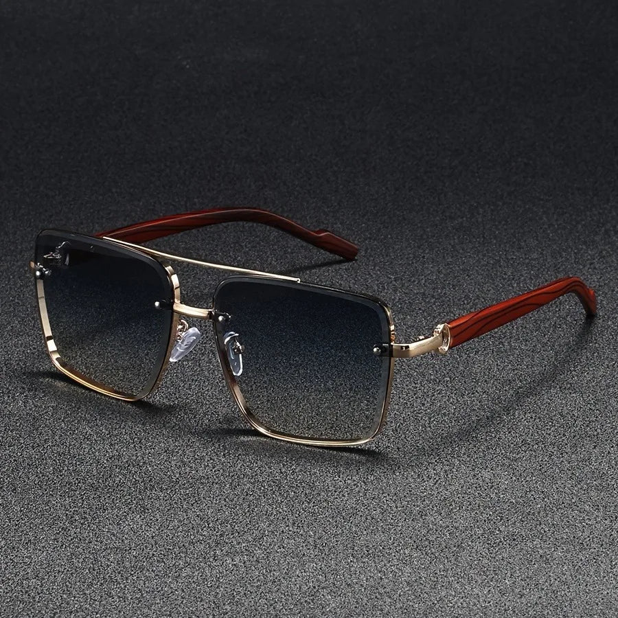 2025 Luxury Square Sunglasses For Men New Wooden Vintage Designer Fashion Glasses Sunglasses Women Vacation Gafas De Sol Hombre